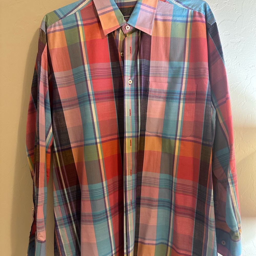 Men’s Allen Flusser Button Down, Long Sleeve, Size Large